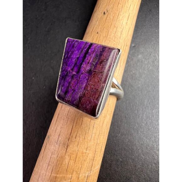 Vintage sugilite sterling silver ring size 5 - Picture 10 of 16